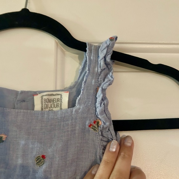 Bonheur Du Jour Blue Baby Romper - Picture 4 of 6